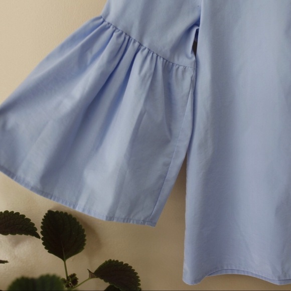 Worthington Sky Blue Blouse with Bell Sleeves - Picture 3 of 4